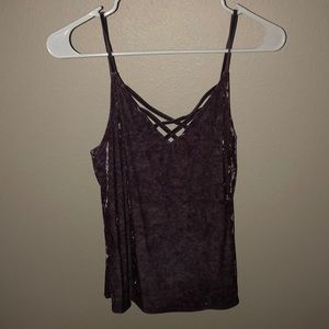 Purple velvet American Eagle top